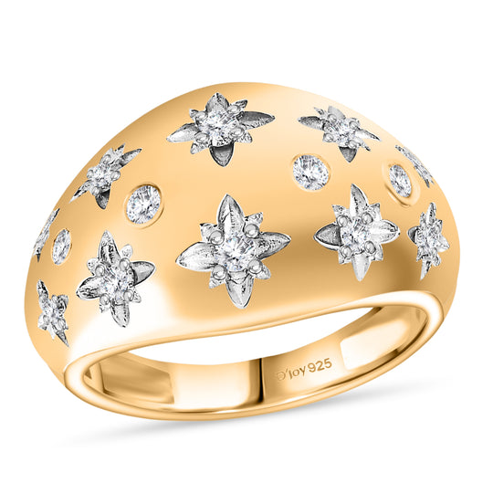 D'Joy Moissanit Ring 925 Silber platiniert (Größe 19.00) ca. 0,32 ct