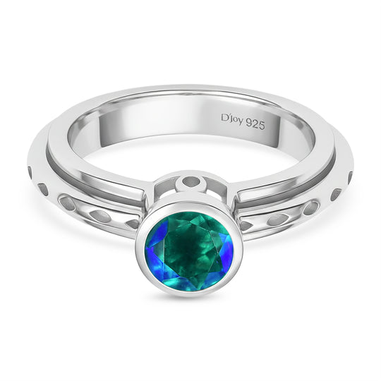 D'Joy Pfau Quarz Triplette Ring 925 Silber Platiniert (Größe 21.00) ca. 0,95 ct