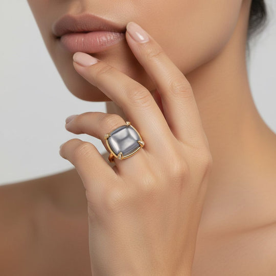 Terahertz Ring Nickelfreies Messing vergoldet (Größe 16.00) ca. 10,00 ct