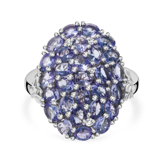 D'Joy Tansanit, Weißer Zirkon Ring 925 Silber rhodiniert (Größe 19.00) ca. 4,70 ct