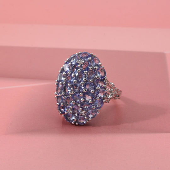 D'Joy Tansanit, Weißer Zirkon Ring 925 Silber rhodiniert (Größe 19.00) ca. 4,70 ct