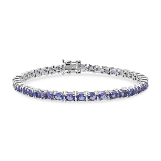 D'Joy Tansanit Armband ca. 20 cm 925 Silber rhodiniert ca. 8,66 ct.