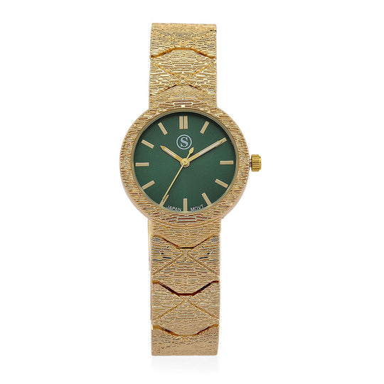 STRADA - Japanisches Uhrwerk, Marineblaues Zifferblatt mit goldplattiertem Alloy Armband, 20 cm