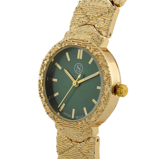 STRADA - Japanisches Uhrwerk, Marineblaues Zifferblatt mit goldplattiertem Alloy Armband, 20 cm