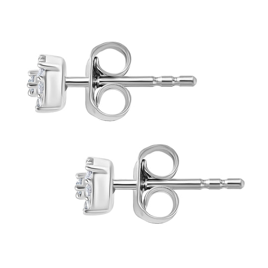 D'Joy Weißer Diamant Ohrringe 925 Silber rhodiniert ca. 0.15 ct