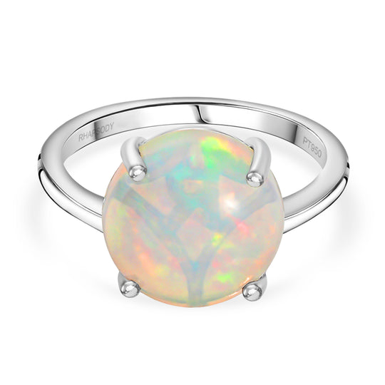 RHAPSODY AAAA natürlicher, äthiopischer Welo Opal Ring in 950 Platin - 5 ct.