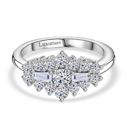 LUXURIANT DIAMOND - Lab Grown Diamant SI-GH SGL zertifiziert Ring 925 Silber 750 Gelbgold Vermeil (Größe 20.00) ca. 1.00 ct