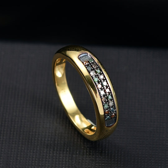 D'Joy Mehrfarbiger Diamant Ring 925 Silber rhodiniert (Größe 16.00) ca. 0.10 ct