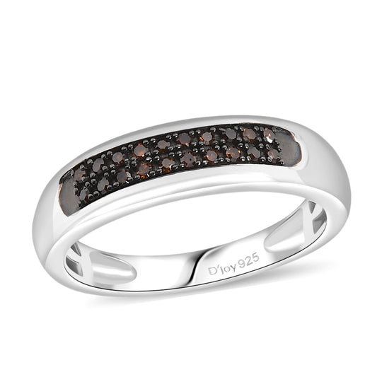 D'Joy Roter Diamant Ring 925 Silber rhodiniert (Größe 20.00)