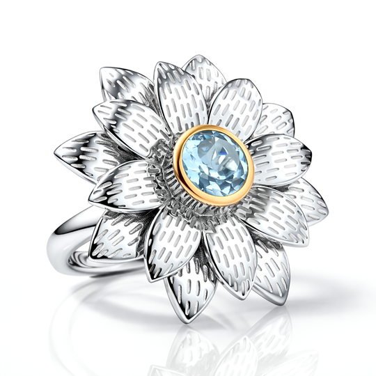 EVER TRUE Himmelblauer Topas Ring Nickelfreies Messing platiniert und vergoldet (Größe 19.00) ca. 1,04 ct
