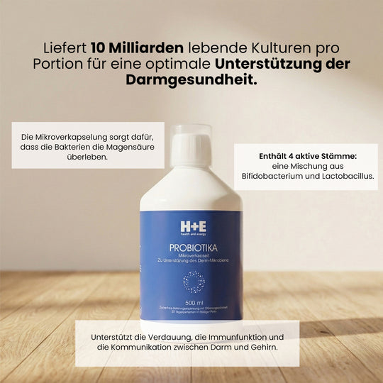H+E Probiotika fördern studiengeprüft Gewichtsmanagement, Verdauung & Immunfunktion, 500ml
