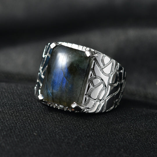 EVER TRUE AAA Labradorit Ring Nickelfreies Messing (Größe 19.00) ca. 7,93 ct