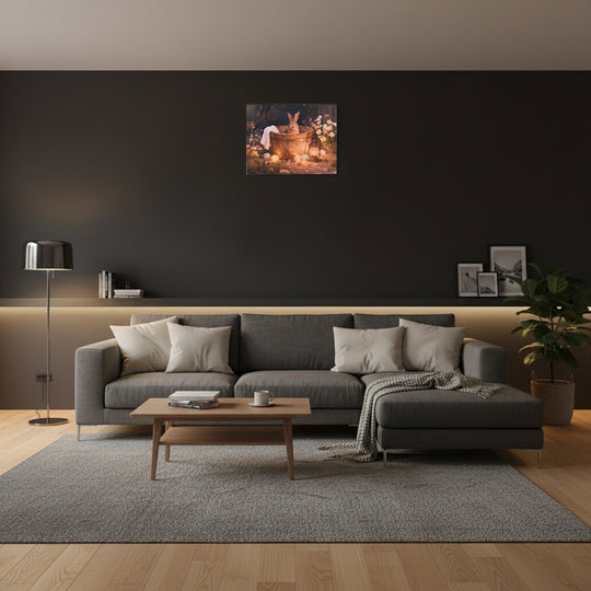 LIVMORE Hasen Motiv LED Wandbild mit Lichteffekt 30 x 40 cm