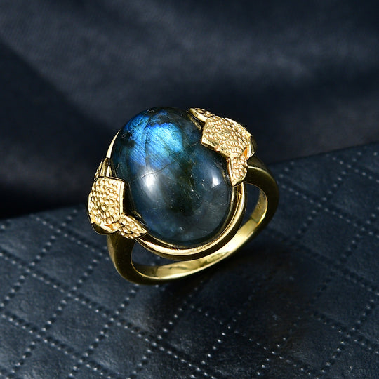 EVER TRUE Labradorit Ring Nickelfreies Messing (Größe 17.00) ca. 13,02 ct