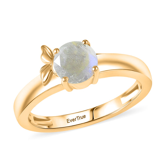 EVER TRUE Regenbogen Mondstein Ring Nickelfreies Messing (Größe 17.00) ca. 0,83 ct