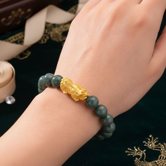 EXTREM SELTEN Natürlicher Olmek Jadeit Armband Flexibles (18 - 19 cm) 925 Silber vergoldet ca. 150,00 ct.