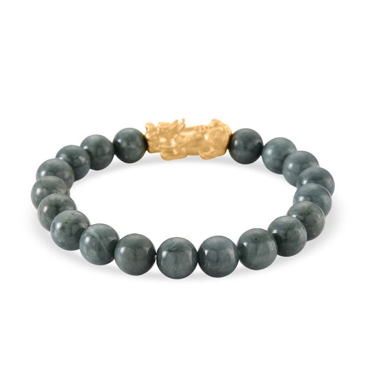 EXTREM SELTEN Natürlicher Olmek Jadeit Armband Flexibles (18 - 19 cm) 925 Silber vergoldet ca. 150,00 ct.