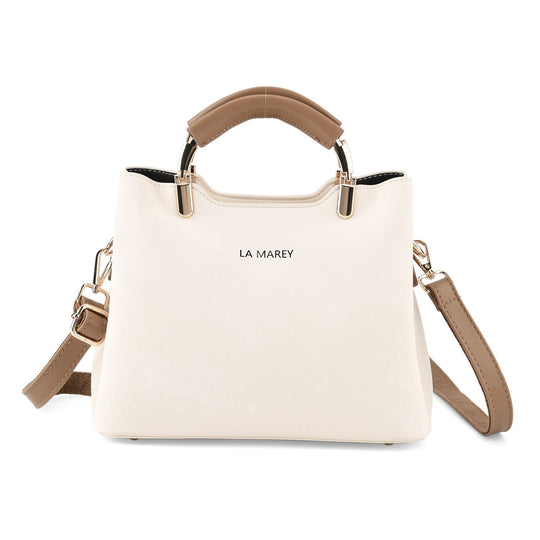 LA MAREY Satchel Tasche mit Reißverschlussfächern und verstellbarem Schulterriemen 25 x 20 x 11 cm Khaki