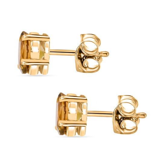 D'Joy Natürlicher goldener Tansanit Ohrringe 925 Silber vergoldet ca. 0.95 ct