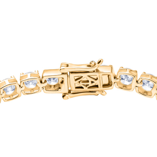 LUXURIANT DIAMOND - Lab Grown Diamant VS-EF SGL zertifiziert Armband ca. 19 cm 925 Silber Gelb Vergoldet ca. 10.00 ct