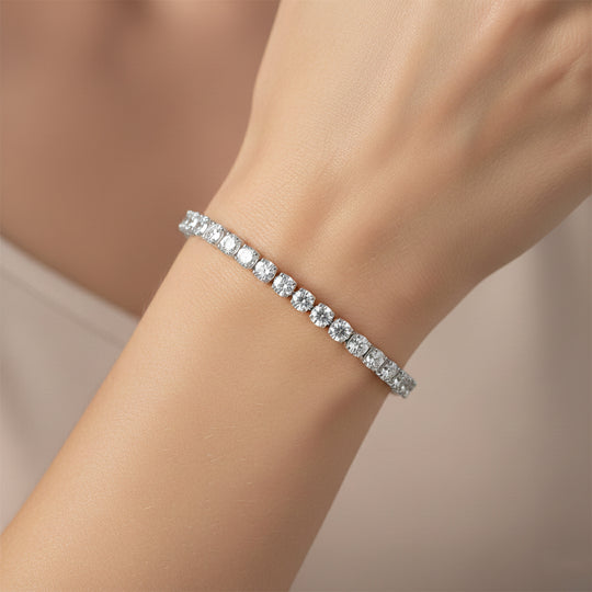 LUXURIANT DIAMOND - Lab Grown Diamant VS-EF SGL zertifiziert Armband ca. 19 cm 925 Silber rhodiniert ca. 10,00 ct.