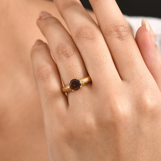 EVER TRUE Mosambik Granat Ring Nickelfreies Messing (Größe 17.00) ca. 1,32 ct