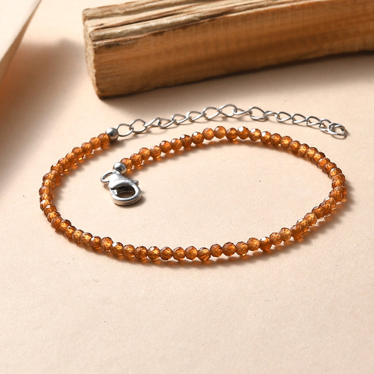 D'Joy Hessonit Granat Armband ca. 19 cm + 5 cm Extender, 925 Silber rhodiniert ca. 12.00 ct