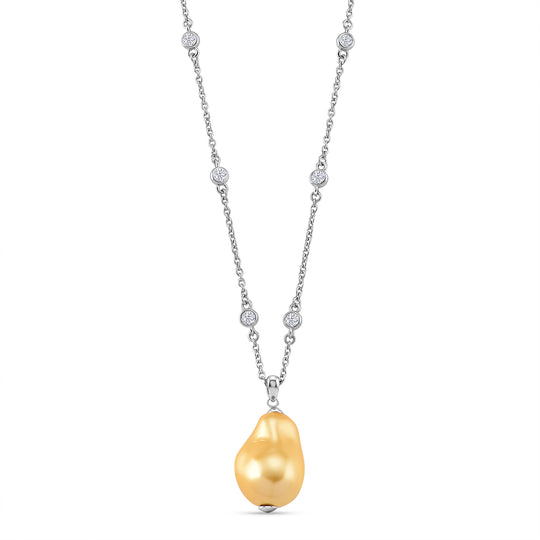 EVER TRUE Weißer Zirkonia, Sleeping Beauty Türkis farbe Muschelperle Halskette ca. 50 cm Nickelfreies Messing rhodiniert 0.91 ct