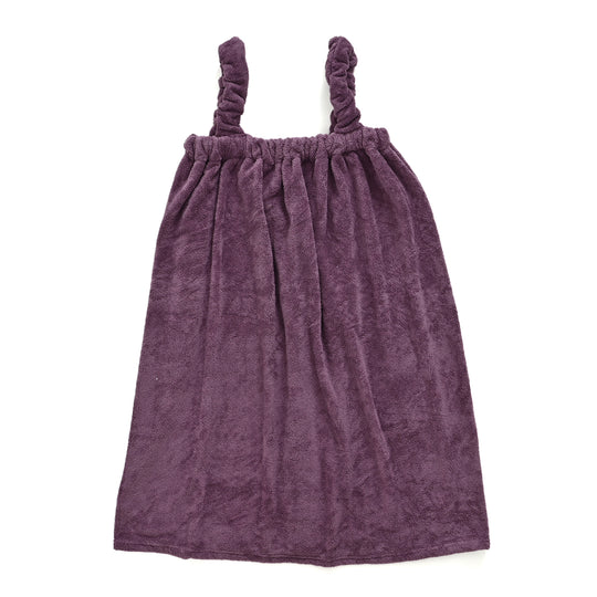 LIVMORE 2er-Set Plüsch-Badehandtuchkleid mit Trägern 140x82cm, Tasche und Haarturban, 260gsm 100% Polyester, Rosenrosa