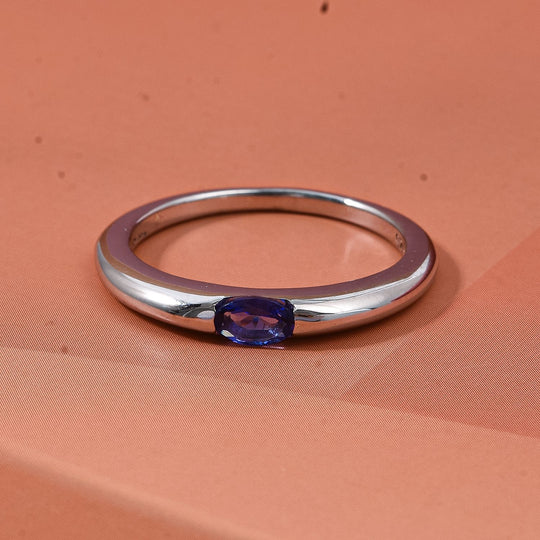 D'Joy AA Tansanit Ring 925 Silber rhodiniert (Größe 19.00) ca. 0,23 ct