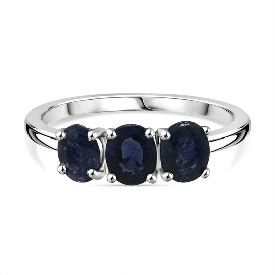 D'Joy AAA Ceylon-Saphir Ring 925 Silber rhodiniert (Größe 17.00) ca. 1,24 ct
