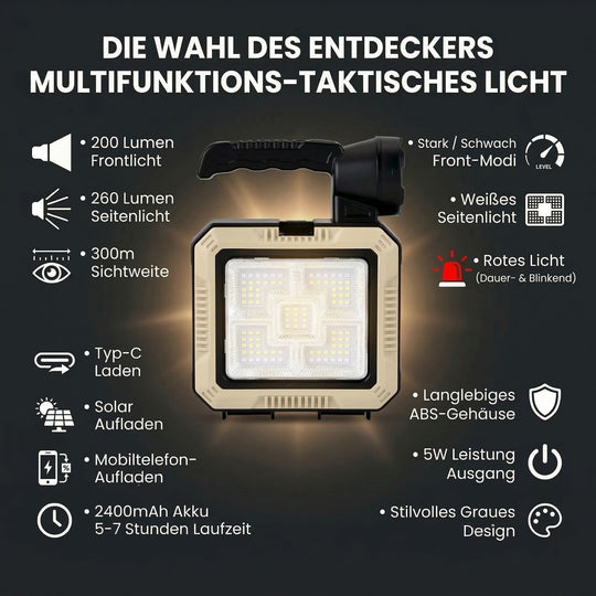 LED Power Arbeitsleuchte mit 200 Lumen, wiederaufladbar, Creme