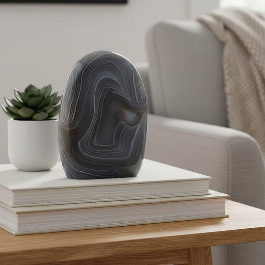 Gem Crystal Kollektion - Mehrfarbiger Achat Freiform, Mittelgroß