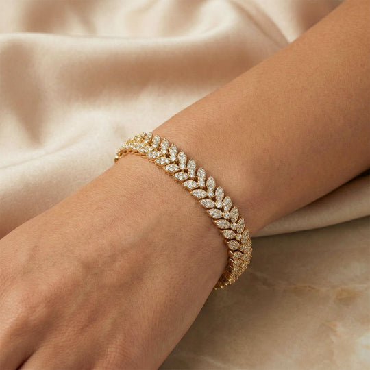 Weißer Zirkonia Armband ca. 19 cm Nickelfreies Messing 10.00 ct