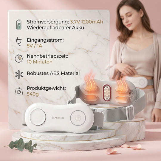 BEAUTECH EMS Bauchmassagegerät, wiederaufladbar, Weiß