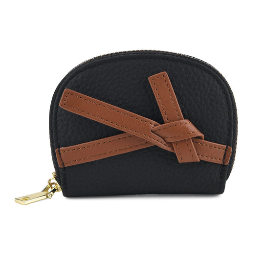 Leder Kartenetui mit RFID Schutz und Reißverschlussfach 10.5 x 8.5 x 2.5 cm Khaki