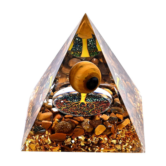 LIVMORE Kristall Pyramide Dekoration aus Kristall und Resin 6 cm Mehrfarbig