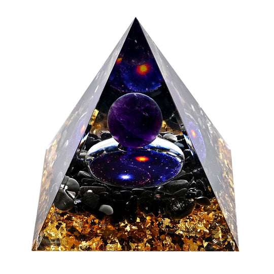 LIVMORE Kristall Pyramide Dekoration aus Kristall und Resin 6 cm Hellblau