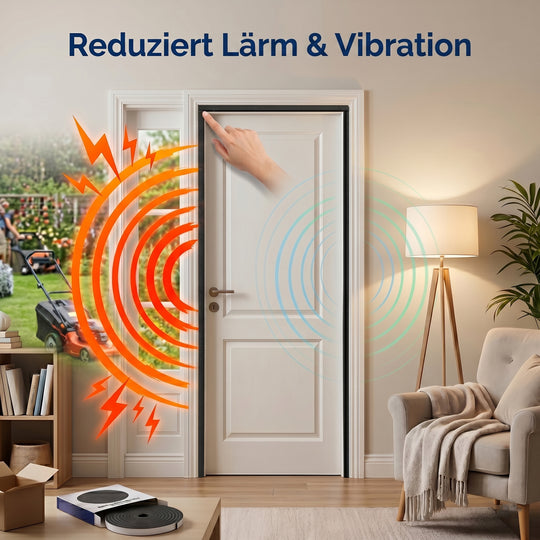LIVMORE Schallschutz und Zugluftstopper aus PU Schaum, 4er Set, Schwarz