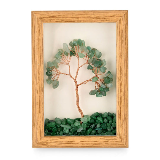 Edelstein Dekorahmen Lebensbaum Design mit Amethyst, 12 x 17 cm