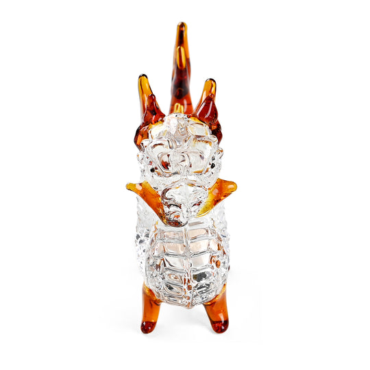 Dekorative Drachenfigur aus Glas 8,5 x 2 x 7 cm Braun