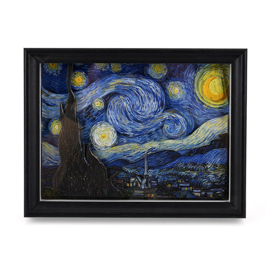 LIVMORE 3D DIY Bilderrahmen Bastelset Sternennacht Motiv 22 x 13 x 17 cm Blau