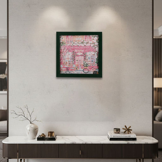 LIVMORE DIY Bilderrahmen Puzzle Bastelset 169 teilig Engel Illustration Motiv 18.1 x 13 x 18.1 cm Grün