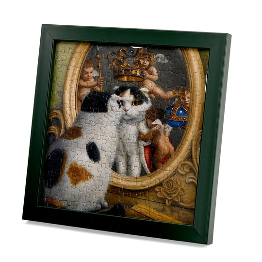 LIVMORE DIY Bilderrahmen Puzzle Bastelset 169 teilig Engel Illustration Motiv 18.1 x 13 x 18.1 cm Grün