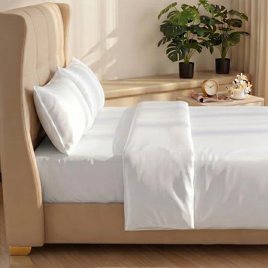 LA MAREY SIGNATURE Luxus Maulbeerseide Bettwäsche Set, 4-teilig, 230 x 260 cm, Dunkelgrau