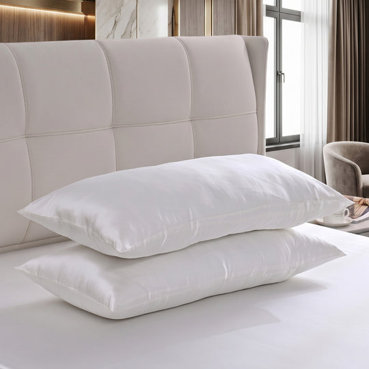 LA MAREY SIGNATURE Luxus Maulbeerseide Bettwäsche Set, 4-teilig, 230 x 260 cm, Dunkelgrau