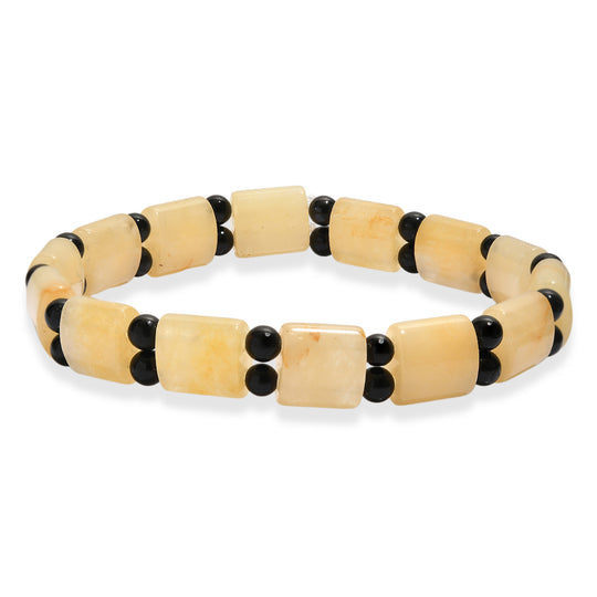 Rotes Aventurin, Schwarzer Spinell Armband, flexibel, (ca. 18- 23 cm) ca. 102.00 ct