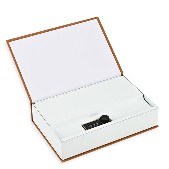 Buch Safe, Stahlbox, mit Zahlenschloss, 23.5 x 15.5 x 5.5 cm, Goldfarben