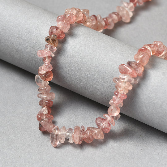 Erdbeer Quarz Halskette 76 cm ca. 321.00 ct