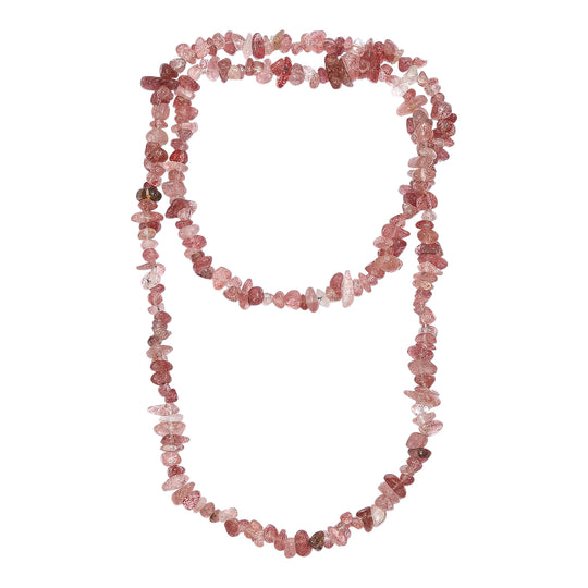 Erdbeer Quarz Halskette 76 cm ca. 321.00 ct